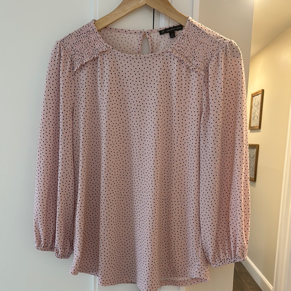 Adriana Papell Pink Polka Dot Women's Top